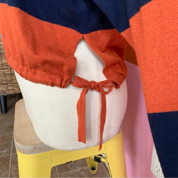 AERIE blue & orange striped sweater. size XS - Picture 2 of 3